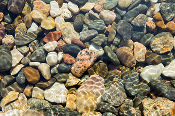 Stones under water