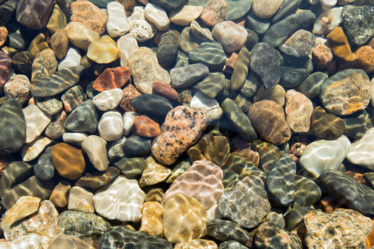 Stones under water