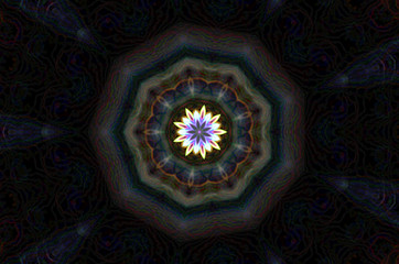 Dreamy style virtual kaleidoscope mandala for graphic resources, texture or background.
