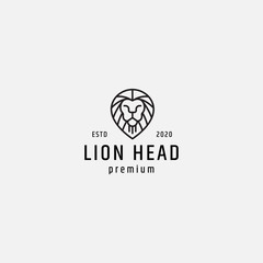 Lion head line icon, outline vector sign, linear pictogram isolated on white. Symbol, logo illustration