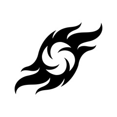 Abstract Simple Black and White Fire Flames Icon Template. Fire flame Symbol Sign Isolated on White Background. Illustration for Graphic and Web Design