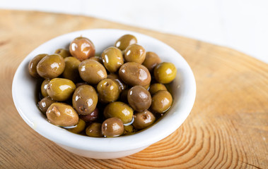 green olives in a bowl