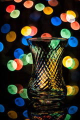 glass of wine on background