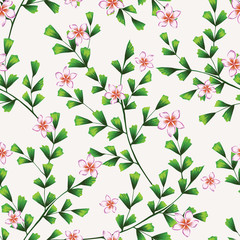 Branch green seamless plumeria white background