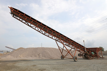 Stone conveyor in construction site