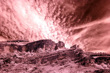 Mount with old ruins atf Cuenca town, Castilla-La Mancha, Spain