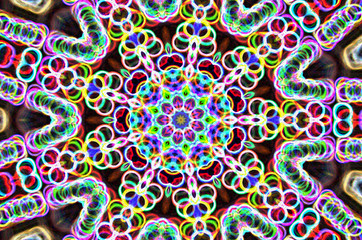 Dreamy style virtual kaleidoscope mandala for graphic resources, texture or background.
