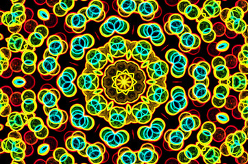 Dreamy style virtual kaleidoscope mandala for graphic resources, texture or background.