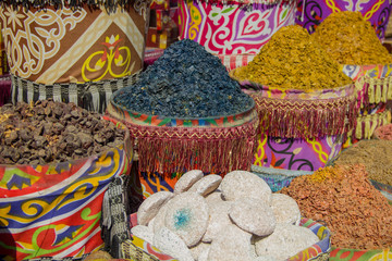 Spices spices seasoning seafood in an east egyptian bazaar