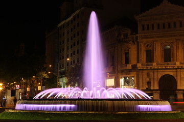 The night in Barcelona, Spain. Barcelona is one of the most popu