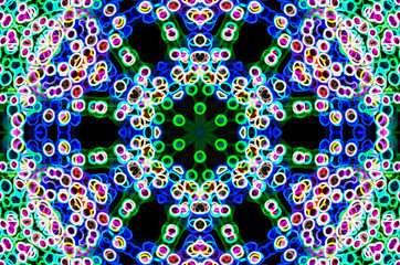 Dreamy style virtual kaleidoscope mandala for graphic resources, texture or background.