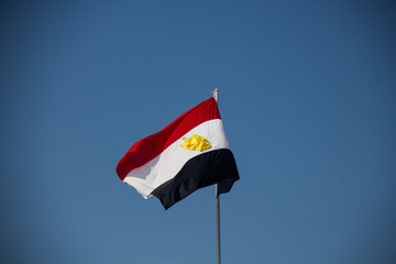 egypt flag on blue background