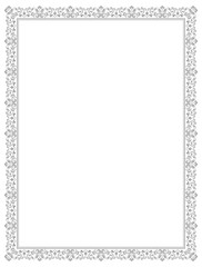 Decorative frame Elegant vector element for design in Eastern style, place for text. Floral grey border. Lace illustration for invitations and greeting cards