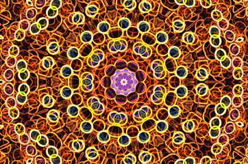 Dreamy style virtual kaleidoscope mandala for graphic resources, texture or background.