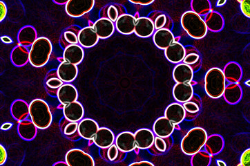 Dreamy style virtual kaleidoscope mandala for graphic resources, texture or background.