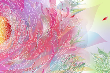 peony for greeting card