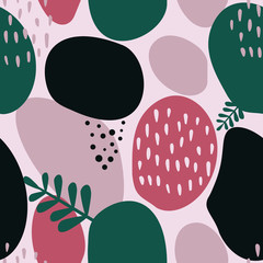 Abstract seamless texture with organic shapes. Abstract seamless pattern with circles textures. Vector print in pastel colors