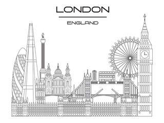 Fototapeta premium London skyline line art 9