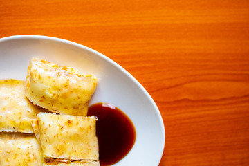 taiwan  traditional breakfast of omelet food on a table