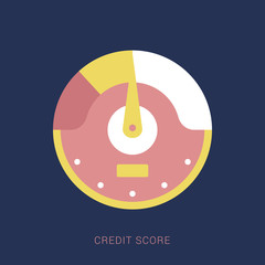 Credit score concept. credit information from poor to good. Minimal flat icon