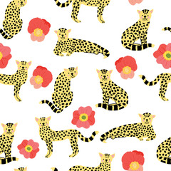 Leopard seamless pattern, vector illustration.