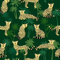 Leopard seamless pattern, vector illustration.