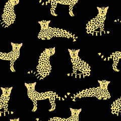 Leopard seamless pattern, vector illustration.