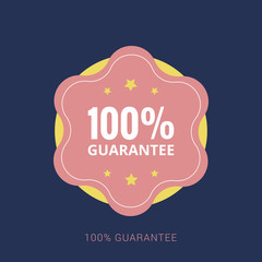 100% GUARANTEED LABEL , Guaranteed tags badge, guaranteed label. Minimal flat icon