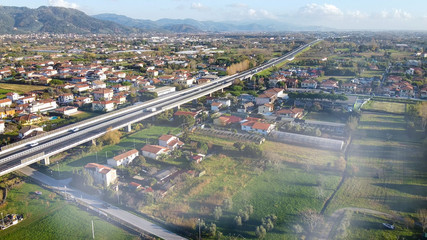 Aerial view of Interstate in Italy