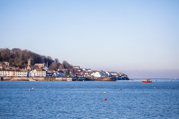 Naklejka premium Fishing village Appledore in the distance, photographed from Instow in North Devon,