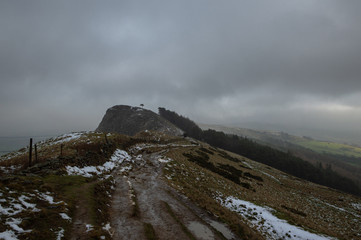 A shot of Back Tor in the snow, in the Hope Valley, Peak District, UK