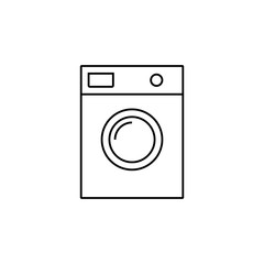 Washing machine vector icon. outline flat sign for mobile concept and web design. Washing machine glyph icon. Symbol, logo illustration. Vector graphics