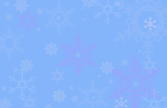 Background for photoshop. Texture with snowflakes of different sizes. Gentle pastel colors on on the pattern.