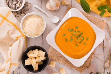 Pumpkin cream soup.	