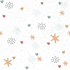  Heart Abstract Seamless Pattern. Modern Digital Design. Modern Fashion Scandinavian Style. Contemporary Colors