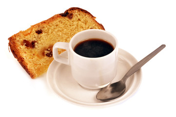 Tasse de café et panettone 