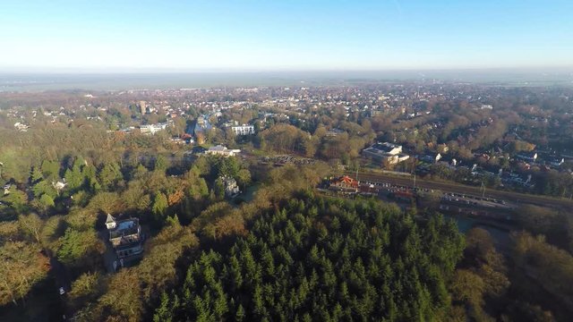 Aerial overview of Baarn, the Netherlands. Baarn is located near Amsterdam and known for its royal history.