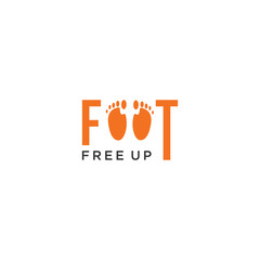 ILLUSTRATION TEXT FOOT LOGO ICON ORANGE COLOR TEMPLATE DESIGN VECTOR 
