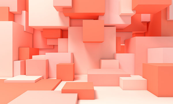 Fototapeta structure composed of cubes of different sizes