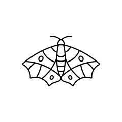 Fototapeta premium Moth icon Outlines in a minimalist style. Vector Linear Insect Logos for beauty salons, manicure, massage, Spa, tattoo and hand made masters.
