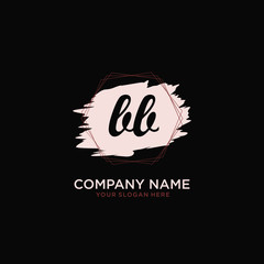 Initial BB handwriting Logo, and Brush and hexagon lines template