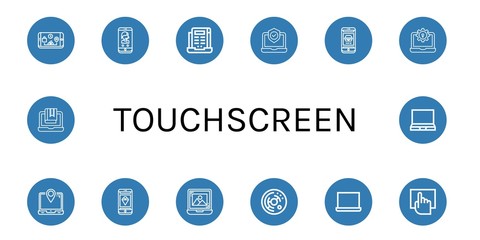 Set of touchscreen icons such as Phone, Laptop, Cell, Touchscreen , touchscreen