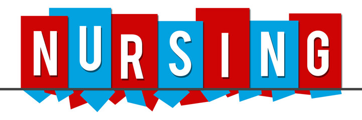 Nursing Red Blue Random Shapes Top Boxes 