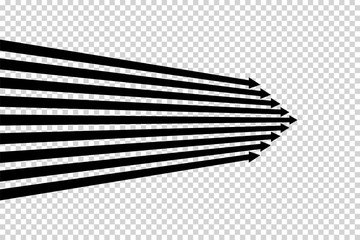 Arrows vector. Flat balck arrows isolated on transoarent background.