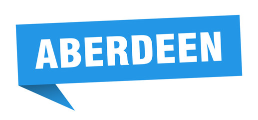 Aberdeen sticker. Blue Aberdeen signpost pointer sign