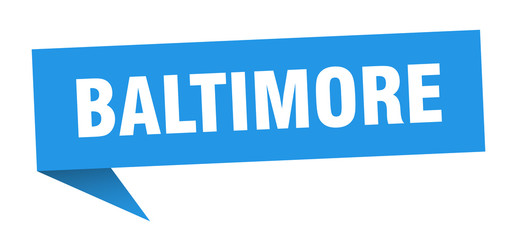 Baltimore sticker. Blue Baltimore signpost pointer sign