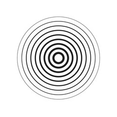 Identification process. Abstract background. Black rings sound wave and line in a circle. Sound wave wallpaper. Radio station signal. Circle spin vector background.	