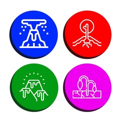 Set of volcano icons such as Volcano, Drought, Lava , volcano
