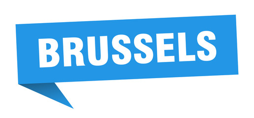 Brussels sticker. Blue Brussels signpost pointer sign