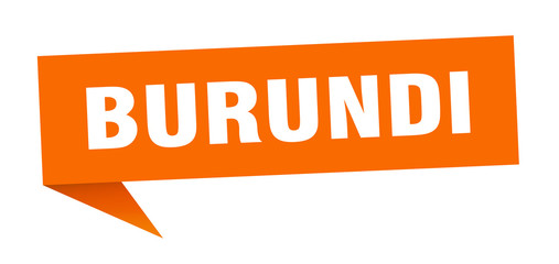 Burundi sticker. Orange Burundi signpost pointer sign